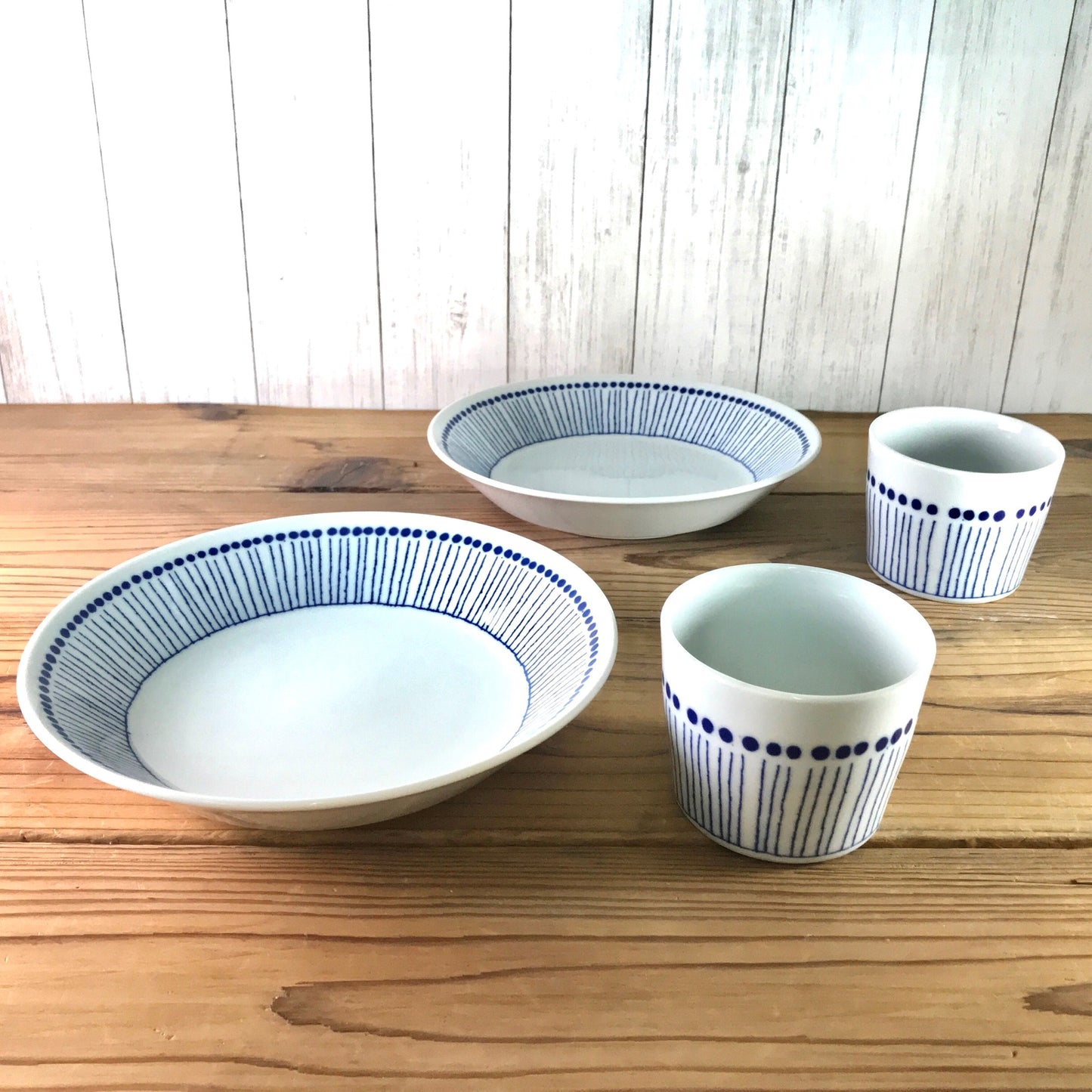 【26%OFF】特価品 蒼十草 麺皿セット2人分