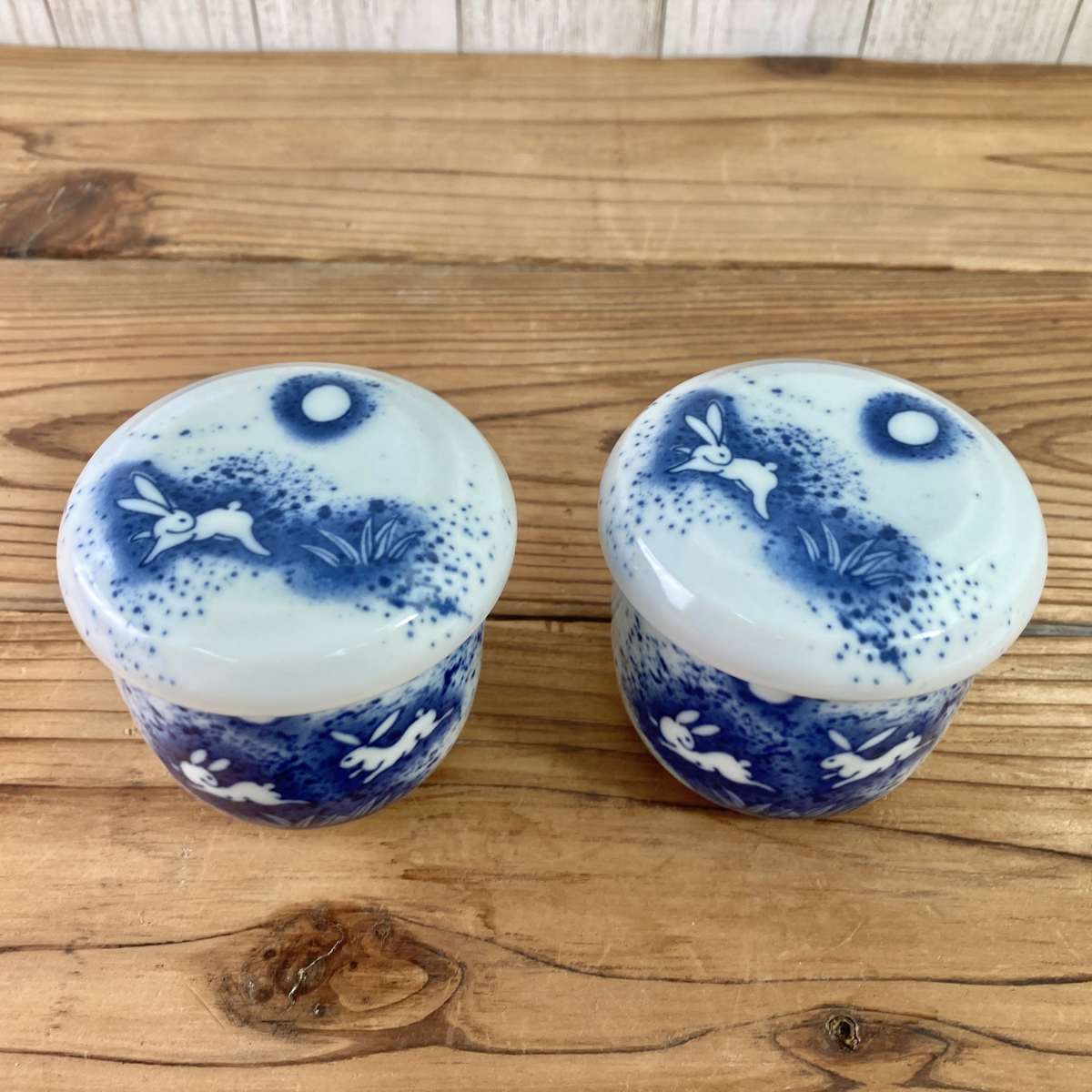 【25%OFF】特価品 茶碗蒸し 2個(吹き墨うさぎ/梅祥瑞)