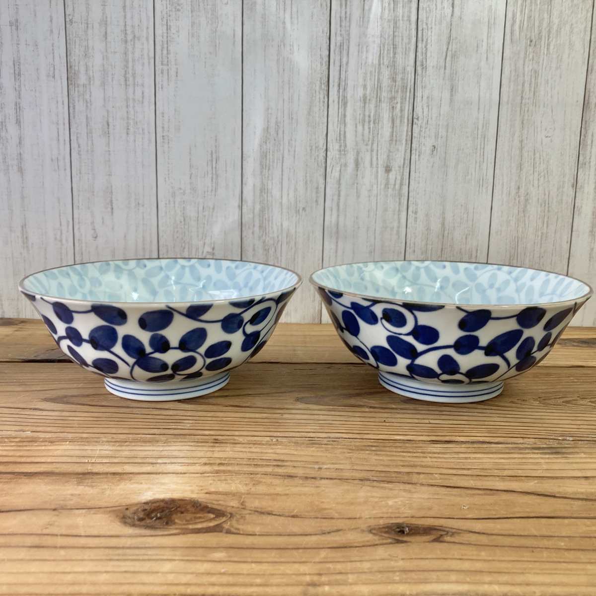【20%OFF】特価品 めん鉢 2個(藍唐草/透かし唐草)