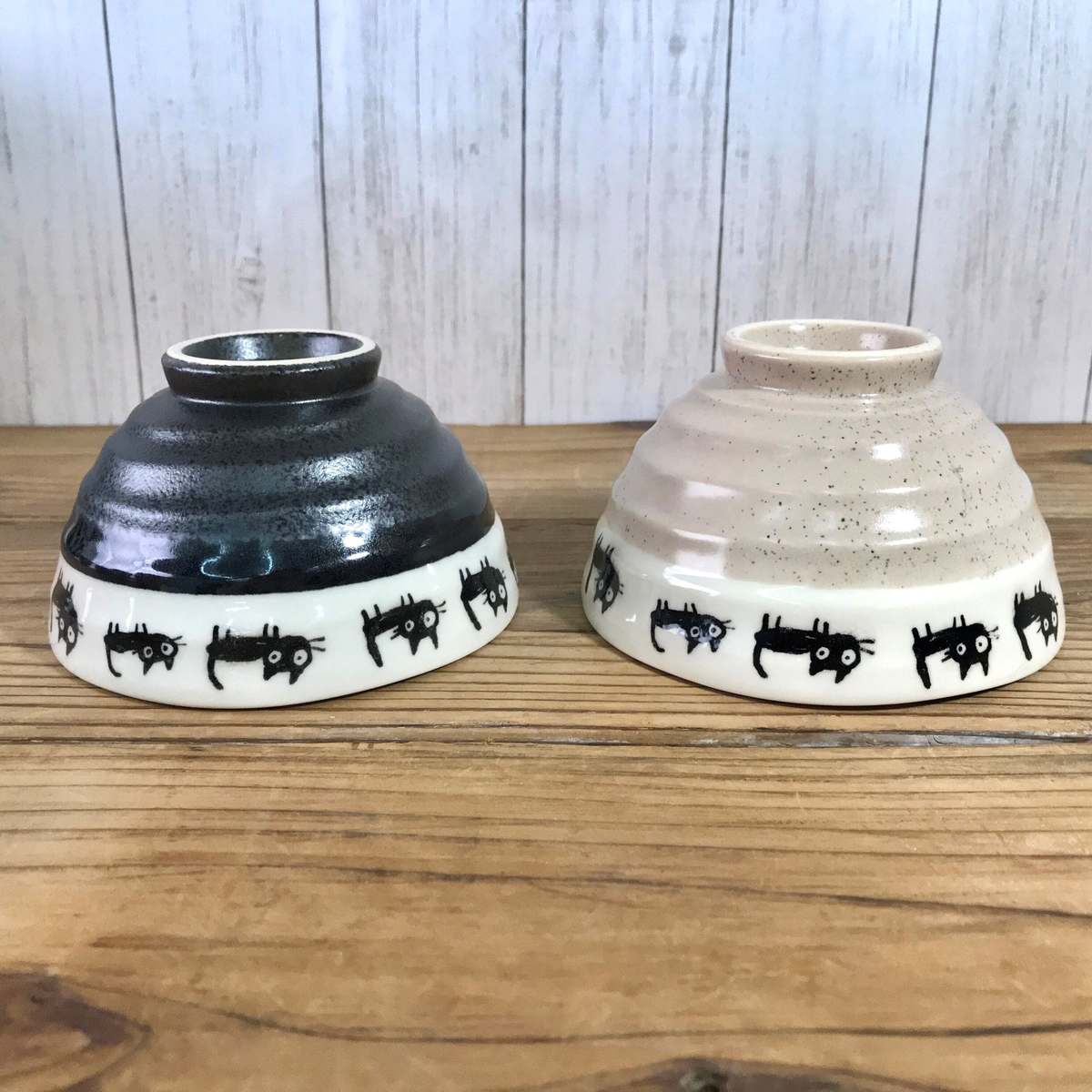 【31%OFF】特価品 黒ねこ 茶碗 ペア