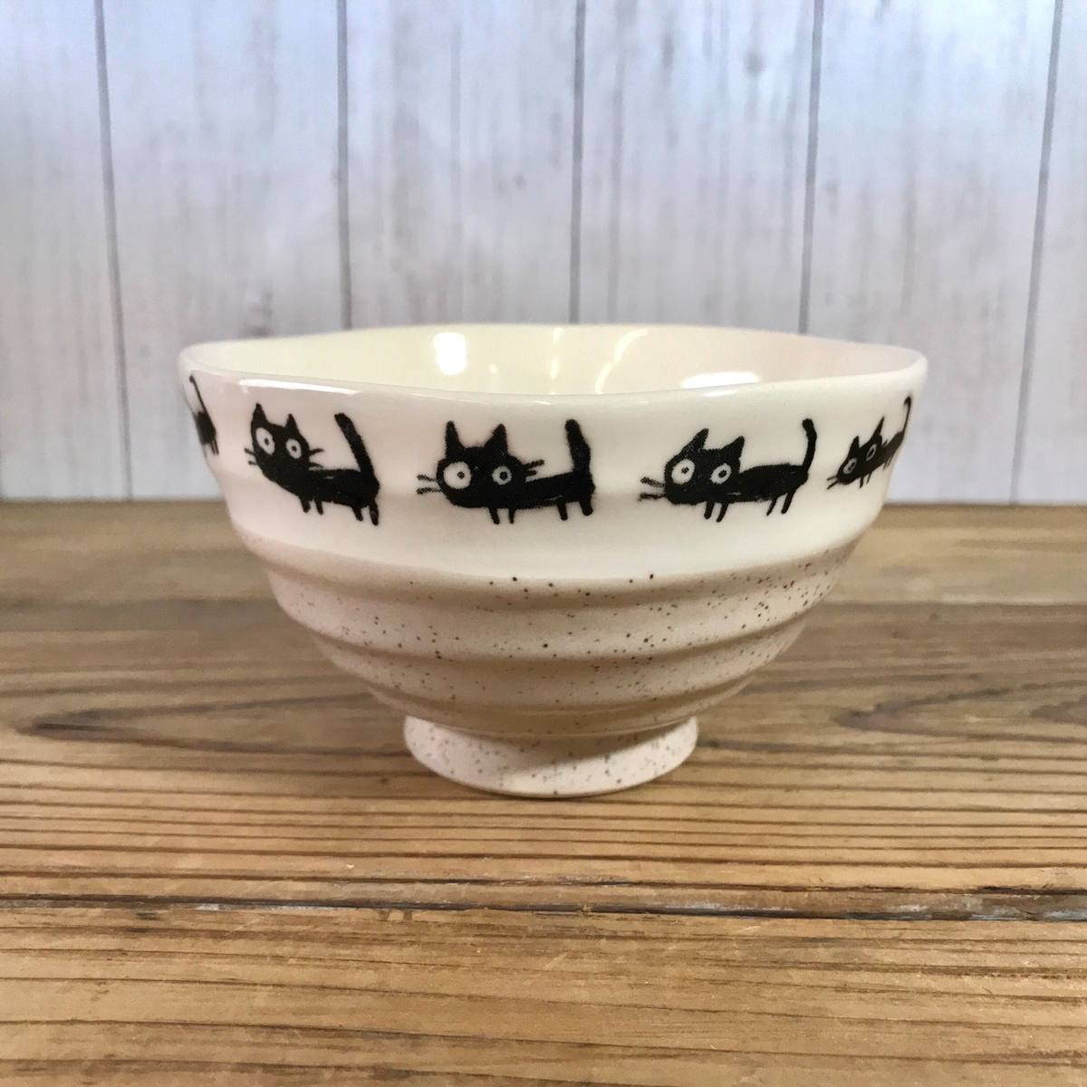 【31%OFF】特価品 黒ねこ 茶碗 ペア