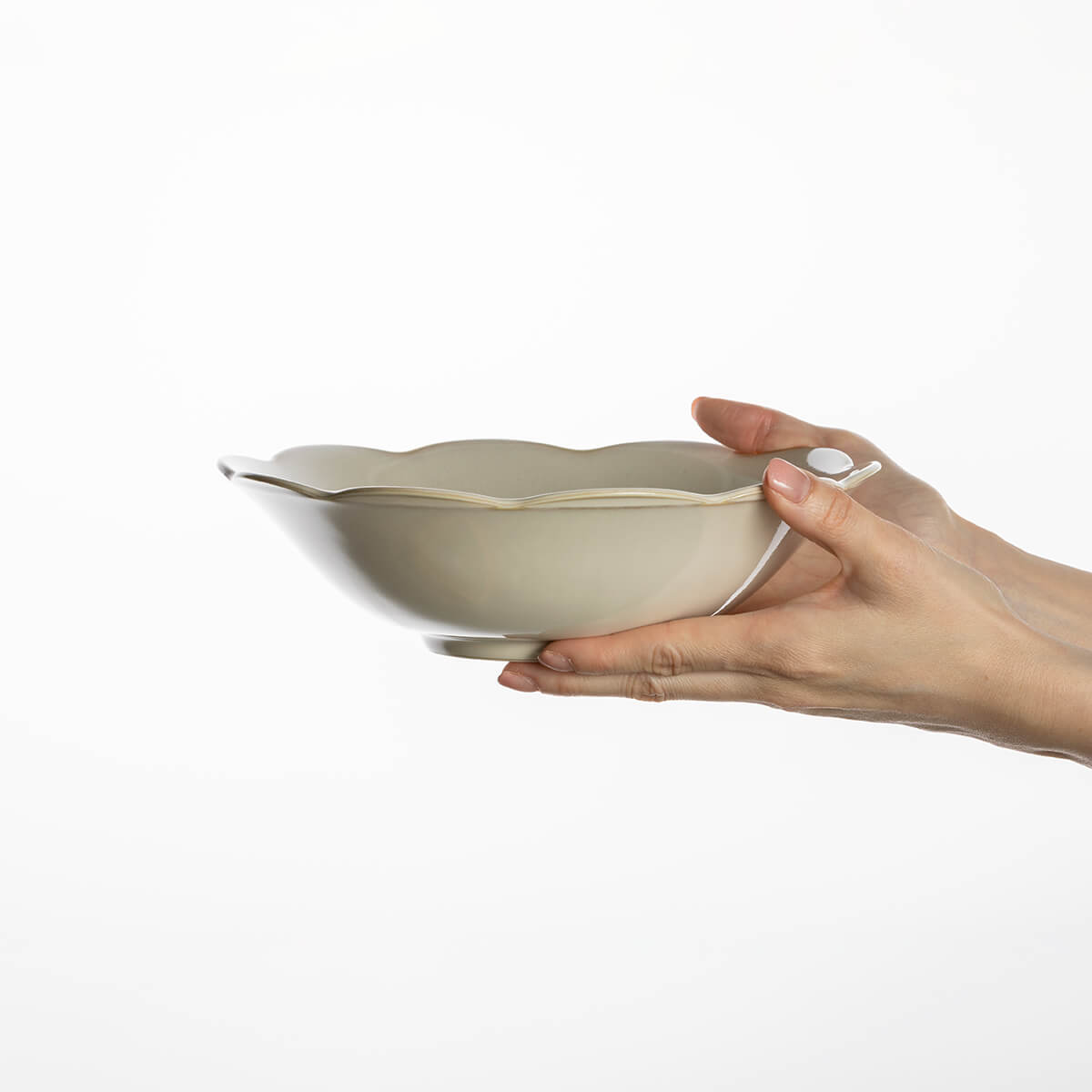 【25%OFF】白うのふ 花型23cmボウル 1枚