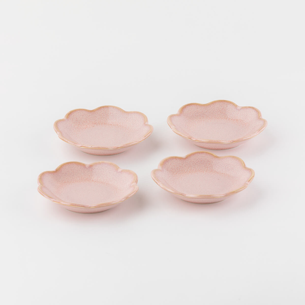 【28%OFF】ピンクうのふ 花型10cm小皿 4枚セット