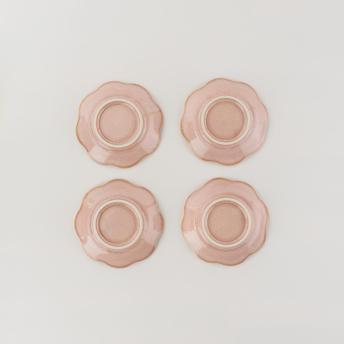 【28%OFF】ピンクうのふ 花型10cm小皿 4枚セット