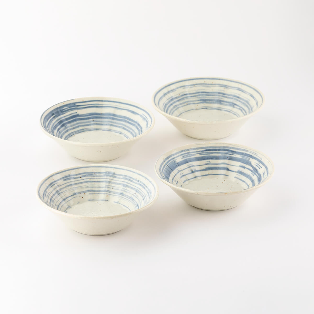 【28%OFF】青刷毛目 しのぎ14cm取鉢 4枚セット