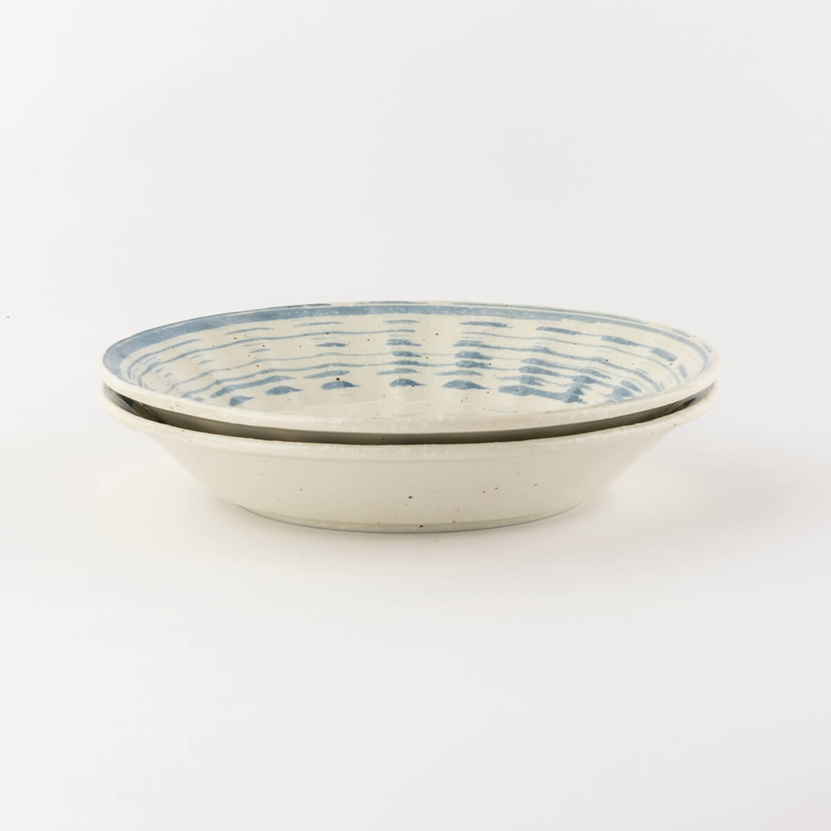 【22%OFF】青刷毛目 しのぎ20cm深皿 2枚セット