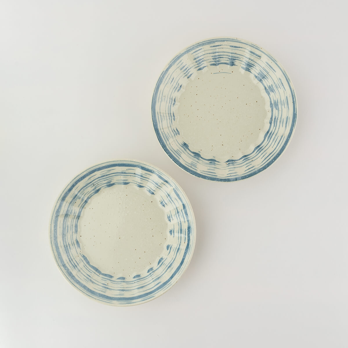 【22%OFF】青刷毛目 しのぎ20cm深皿 2枚セット