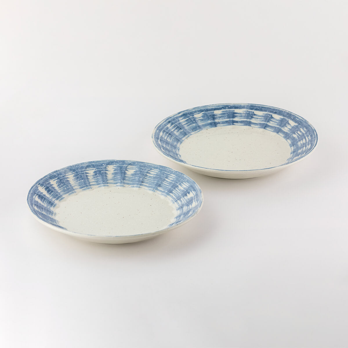 【21%OFF】青刷毛目 しのぎ25cm大皿 2枚セット