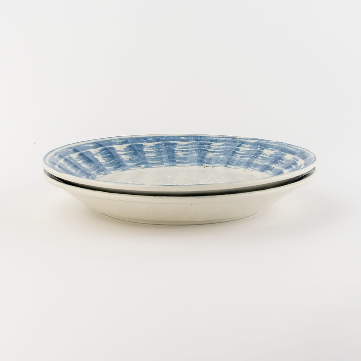 【21%OFF】青刷毛目 しのぎ25cm大皿 2枚セット