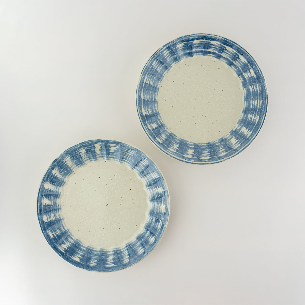【21%OFF】青刷毛目 しのぎ25cm大皿 2枚セット