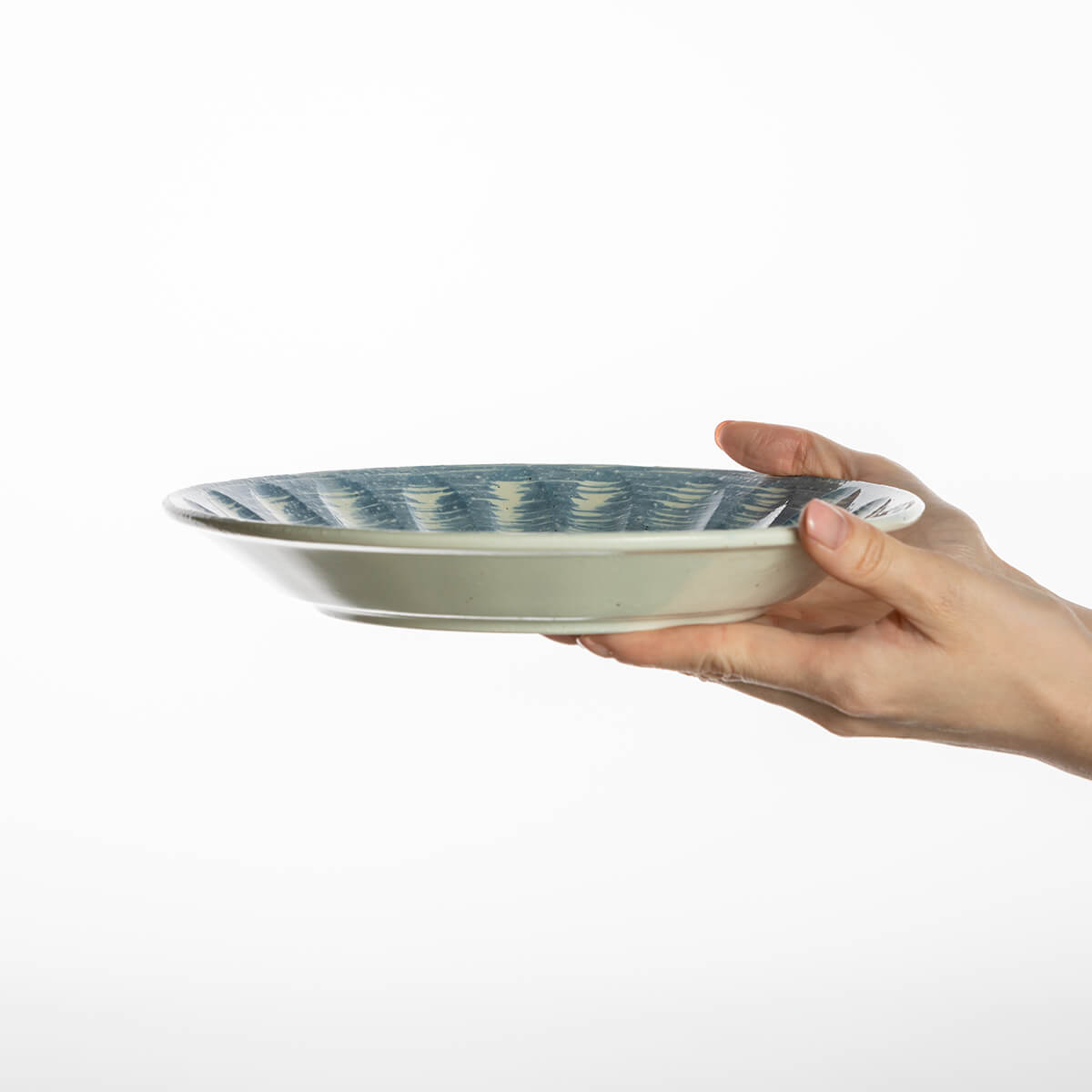【21%OFF】青刷毛目 しのぎ25cm大皿 2枚セット