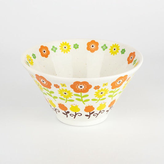 お花畑 切立19cm麺鉢 粉引