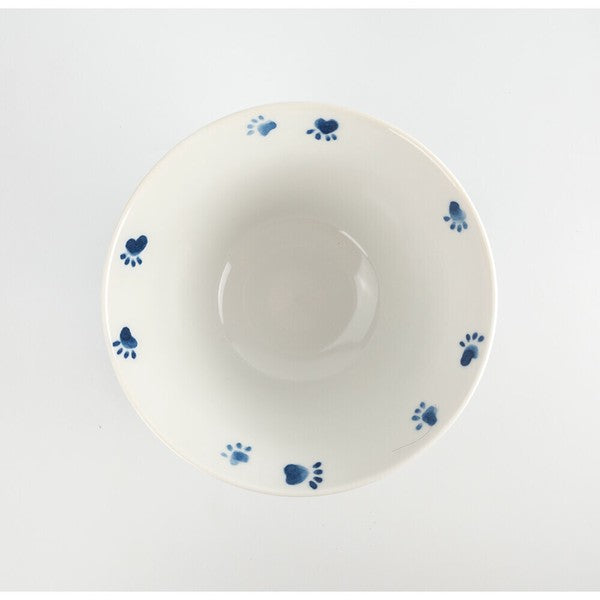 藍染猫絵 17cm麺鉢