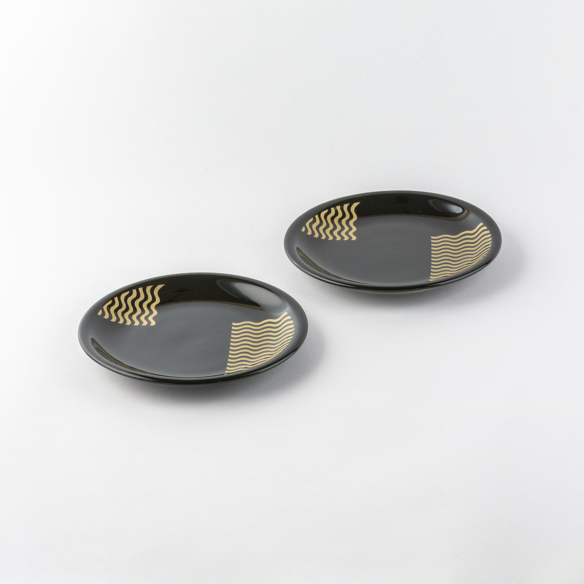 【40%OFF】特価品 知山窯 黒金 モダンプレートペア
