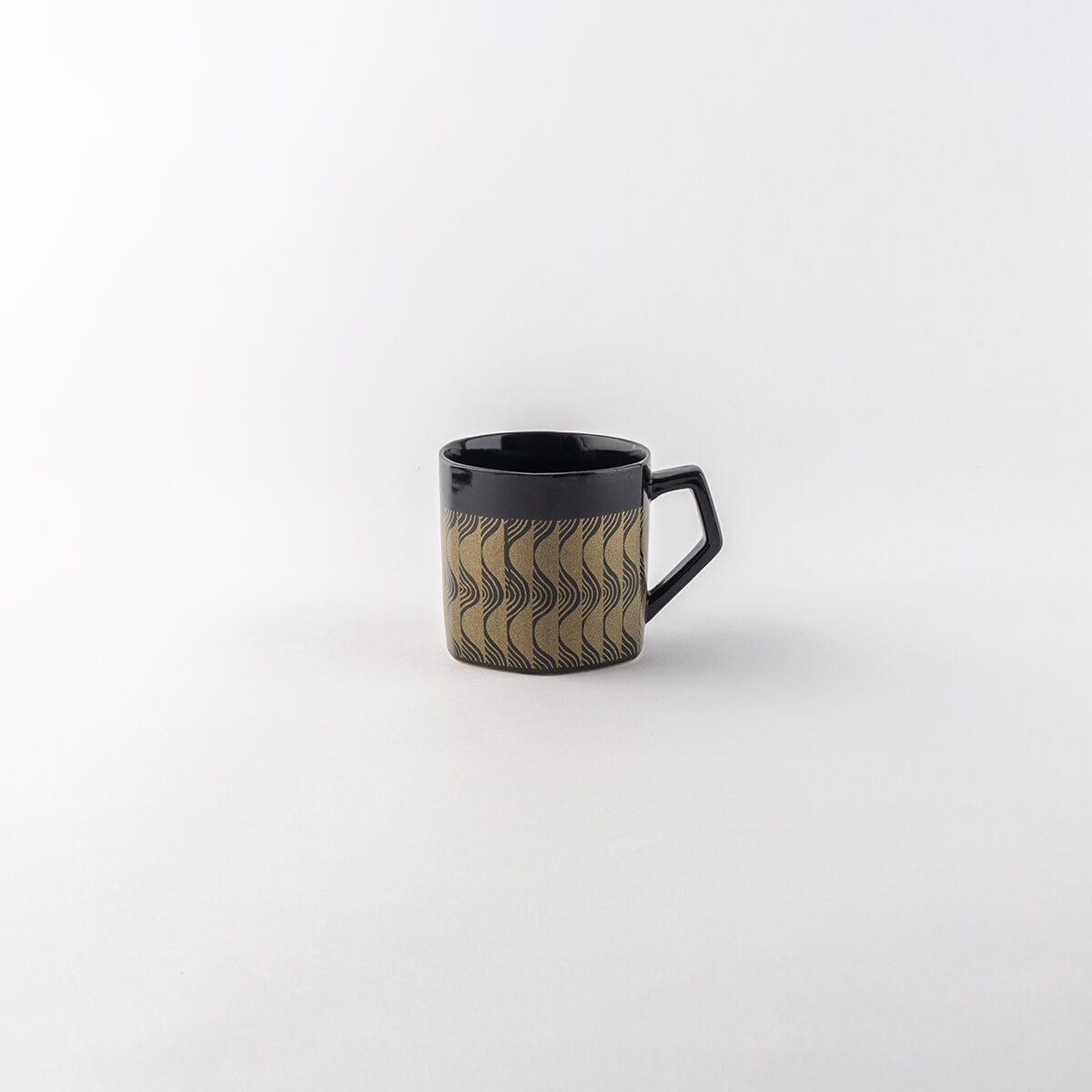 【50%OFF】特価品 知山窯 黒金 モダンマグペア リップル