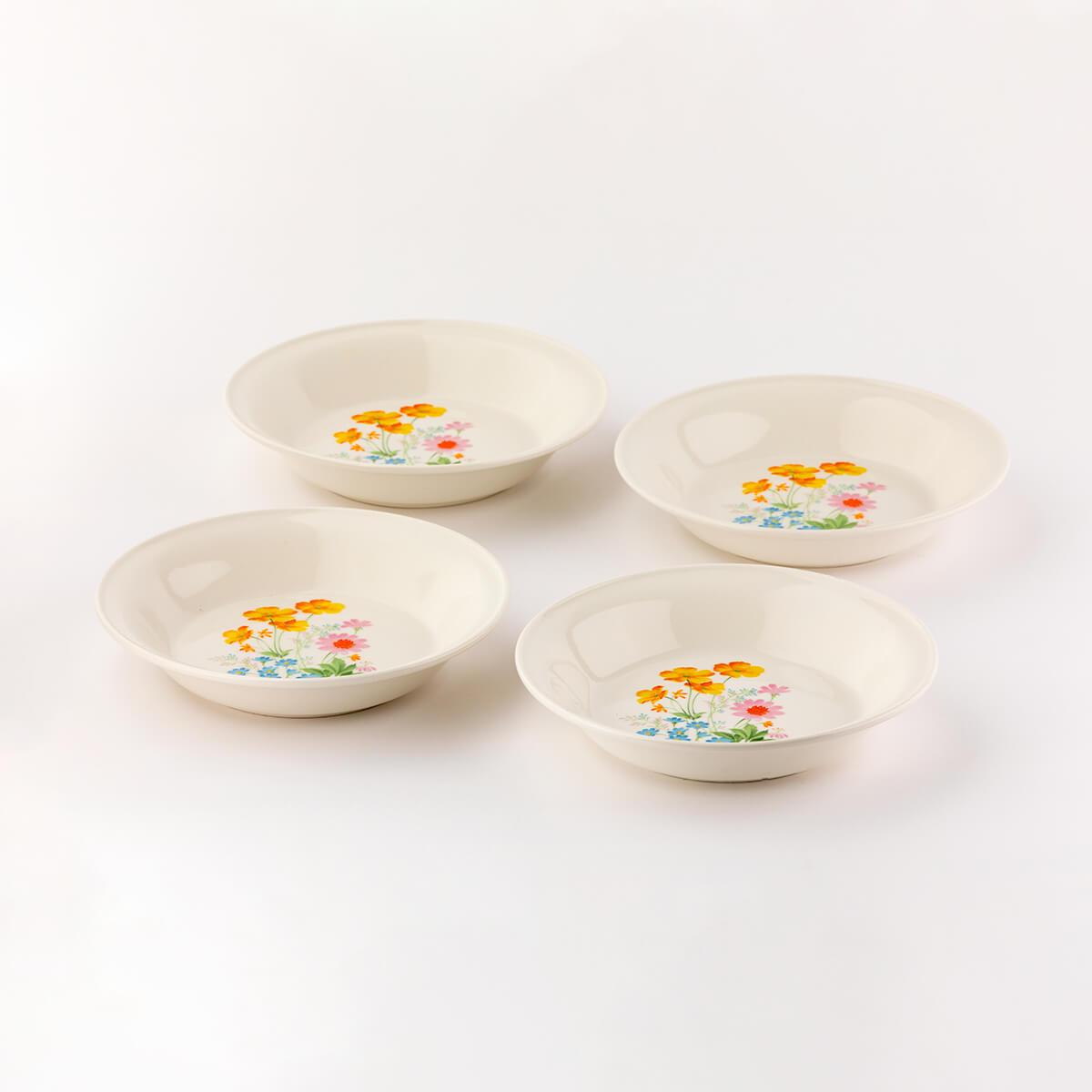 【54%OFF】昭和レトロな花柄カレー皿4枚セット