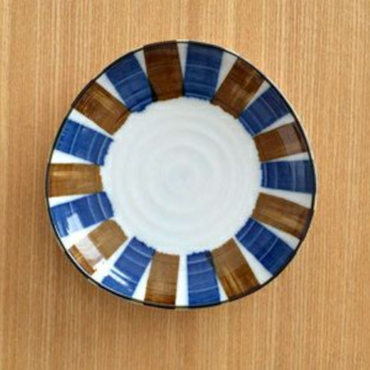 三角小皿 青茶サビ十草