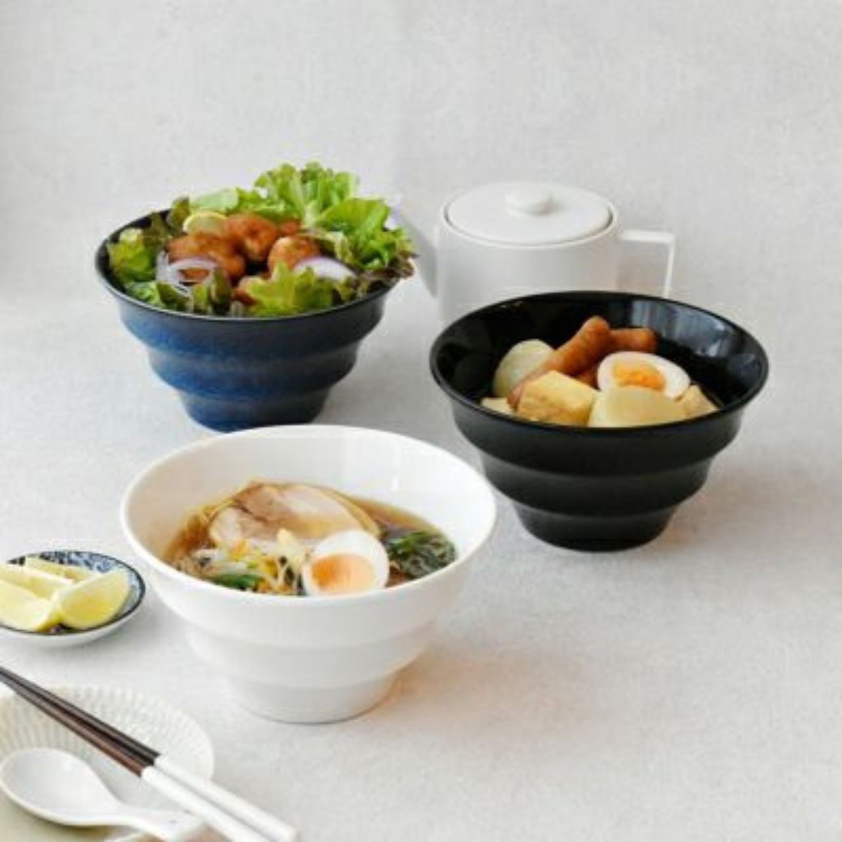 ラーメンどんぶり 軽量 19cm ボーダー