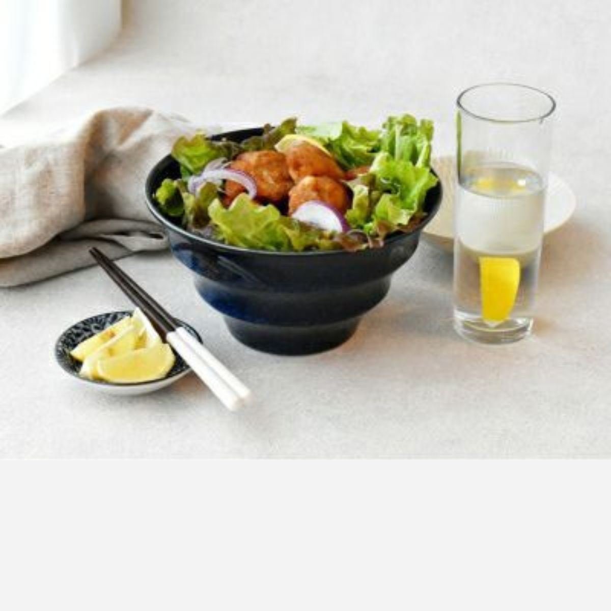 ラーメンどんぶり 軽量 19cm ボーダー
