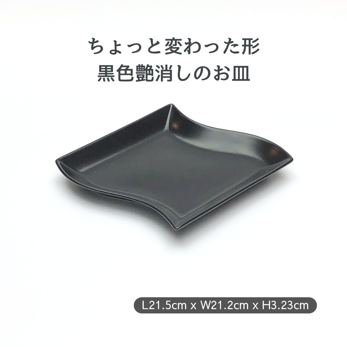 【数量限定】黒艶消し(マット)21.5変型皿