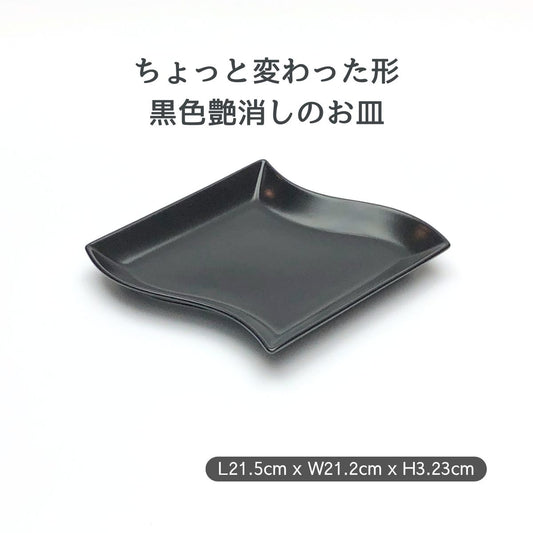 【数量限定】黒艶消し(マット)21.5変型皿