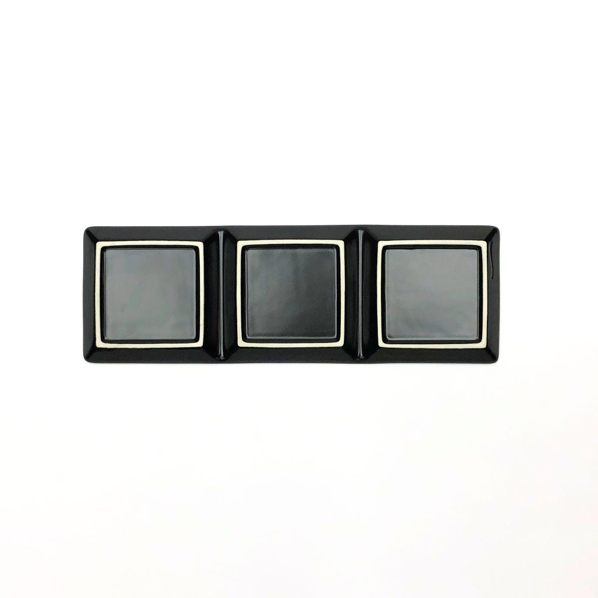 【数量限定】黒艶消し(マット)3連皿
