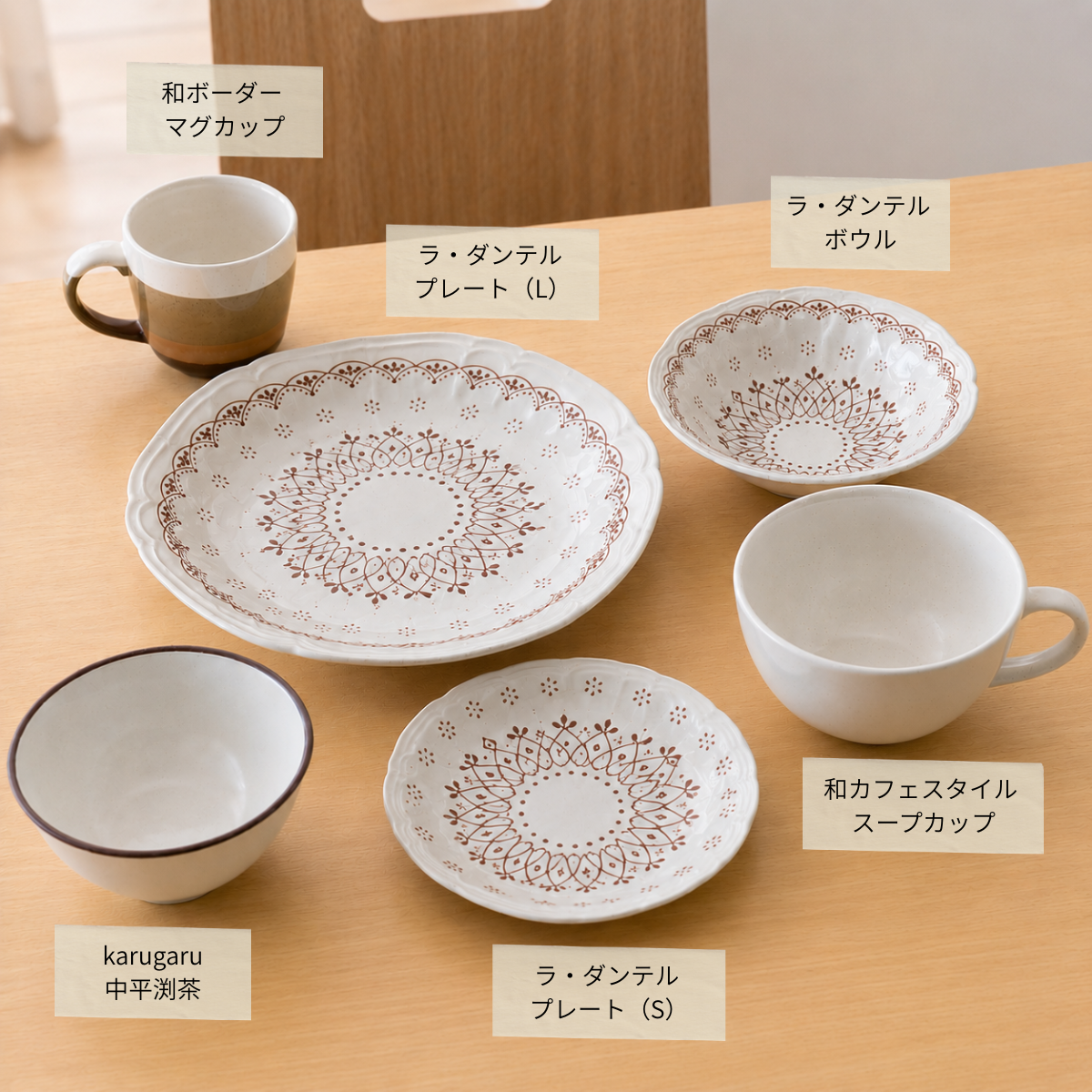 美濃焼 花レースのおうちカフェ 6点セット