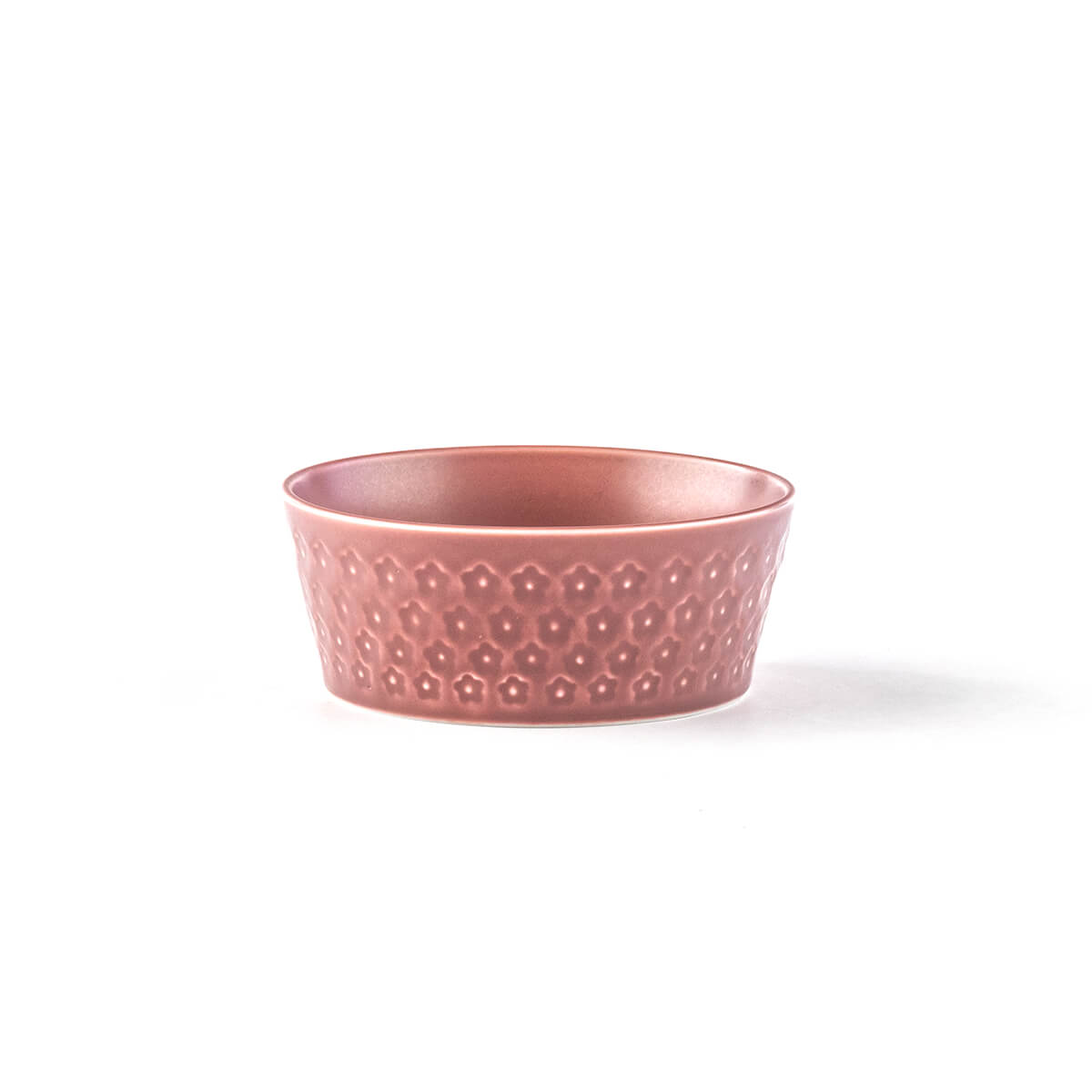 フラワースタンプ 楕円カレー皿&小鉢 各2個セット ワインレッド/グレー