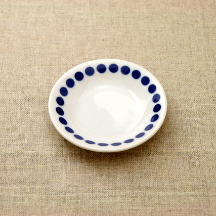 群青5柄 豆皿 しゅうゆ皿 小皿 5枚セット 水玉/渦/リーフ/十草/市松