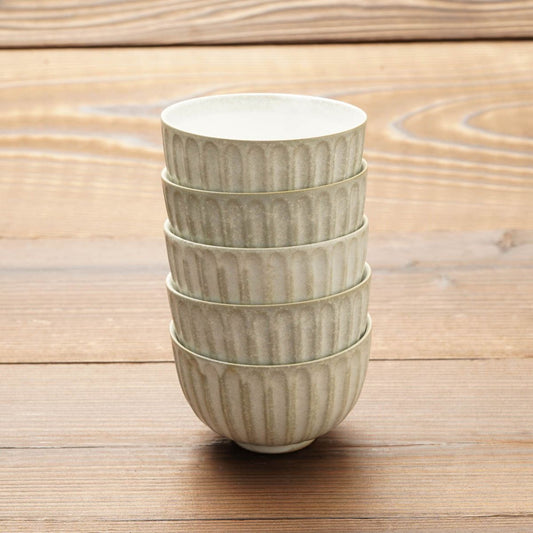 湯呑み 茶托 5客セット 粉引グレー