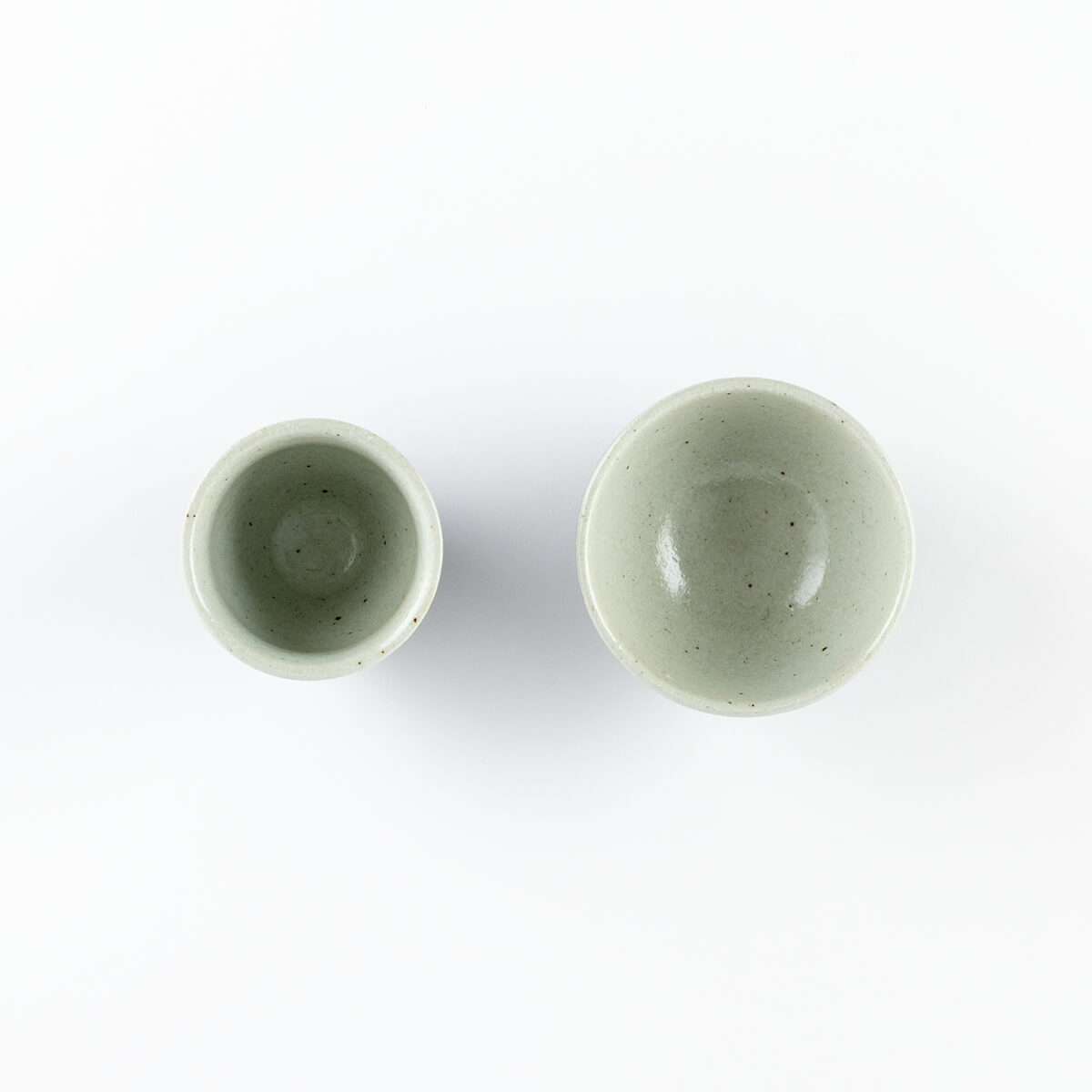 水玉 茶碗と湯呑のセット 陶器 ネイビー おうちカフェ 和食器 ドット