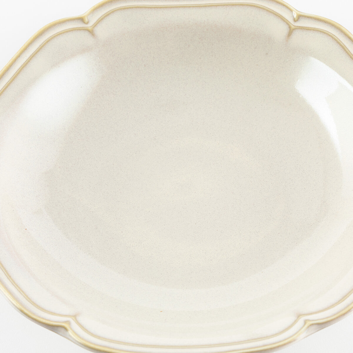 カレー皿ペア アイボリー&ブラック ティーク 食器 プレート 日本製 21.5 cm 深皿