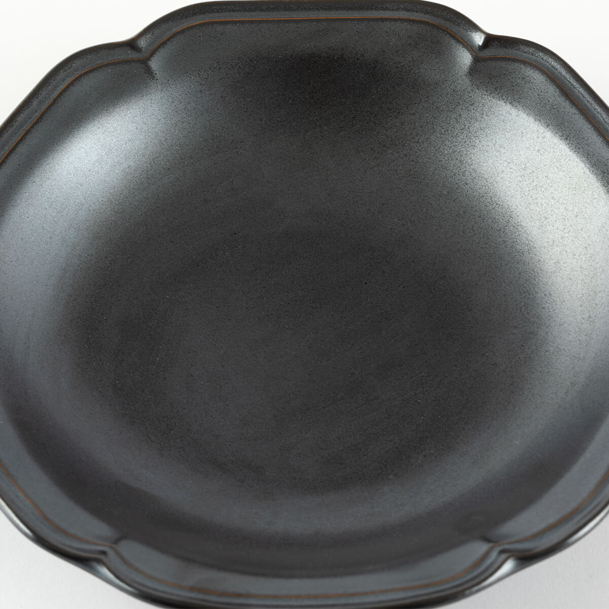 カレー皿ペア アイボリー&ブラック ティーク 食器 プレート 日本製 21.5 cm 深皿
