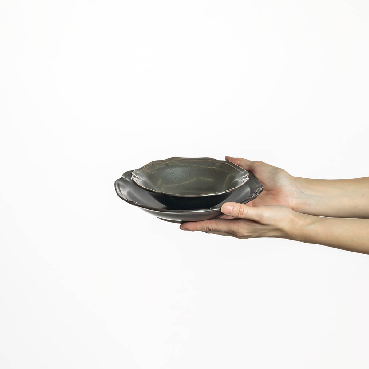 カレー皿 サラダ鉢 各4枚 8枚 食器セット ブラック ティーク