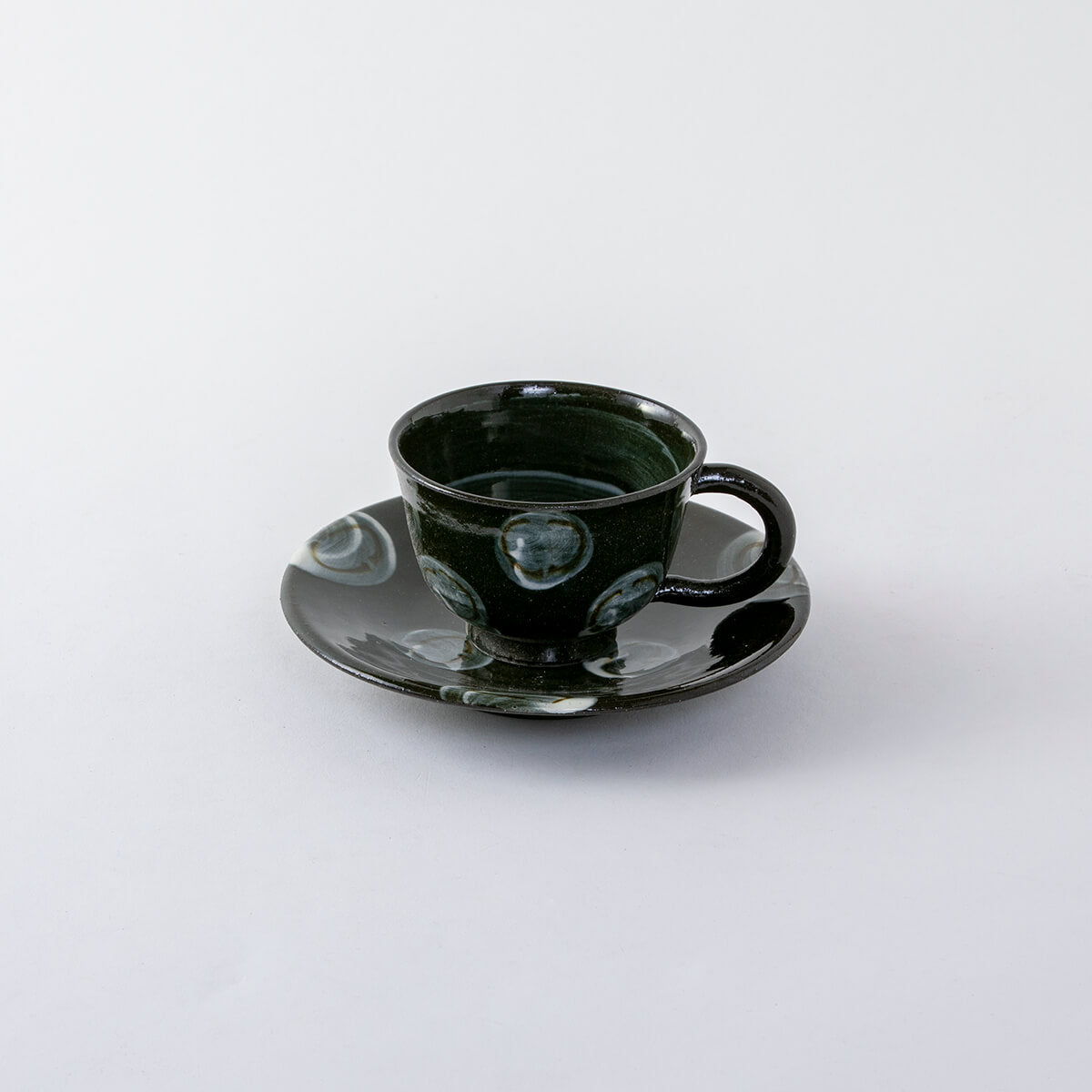 黒土丸紋 コーヒー碗皿