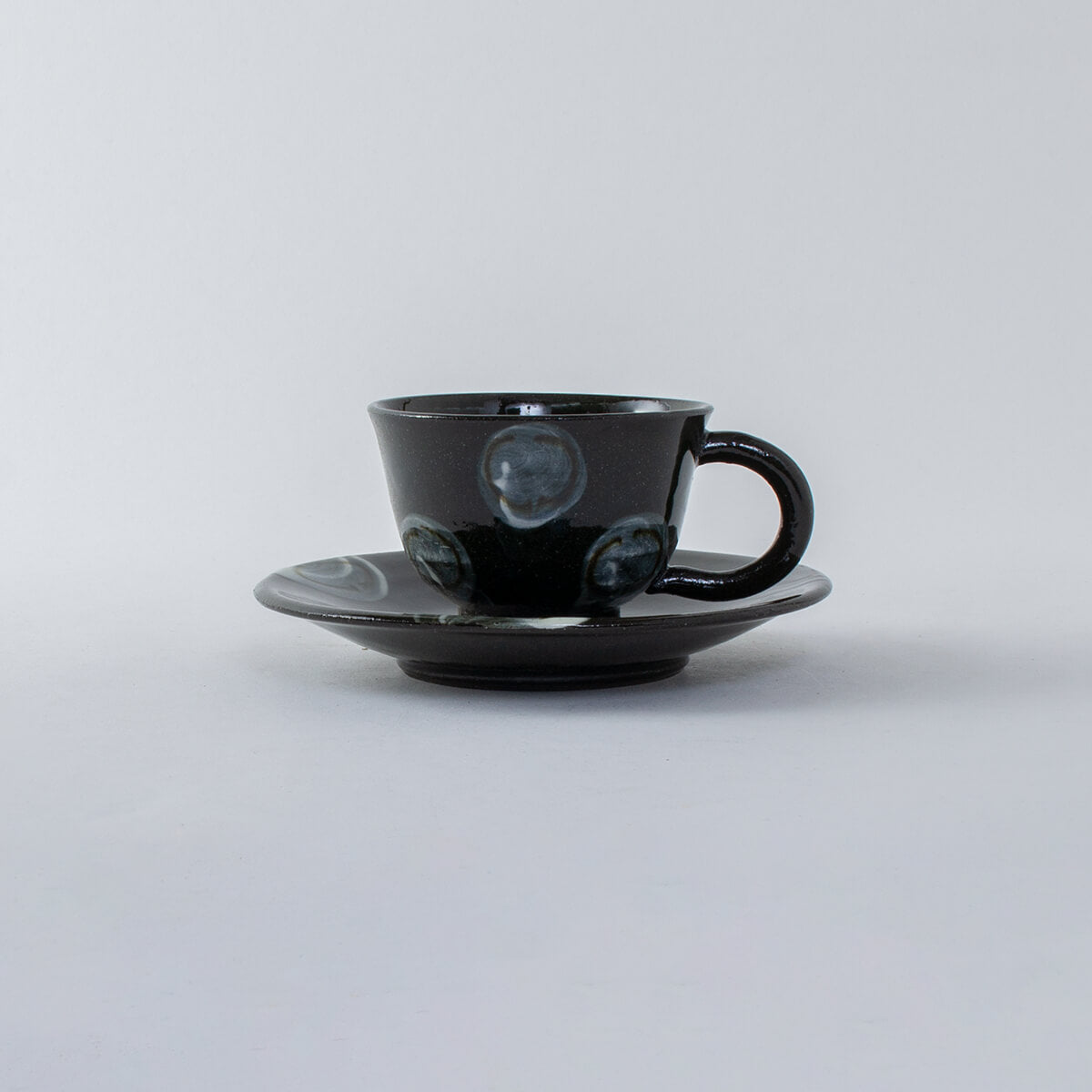 黒土丸紋 コーヒー碗皿