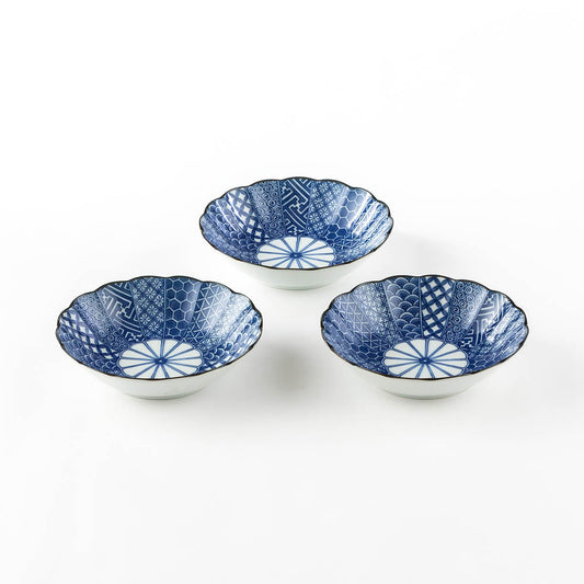 染付祥瑞 煮物鉢 3Pセット