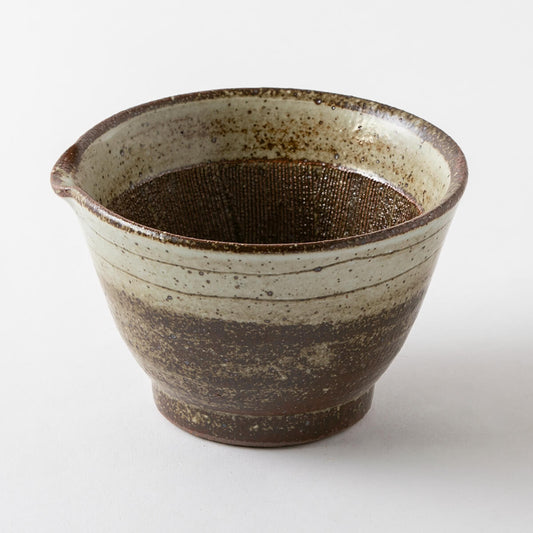 粉引線かき4.2麦とろ鉢