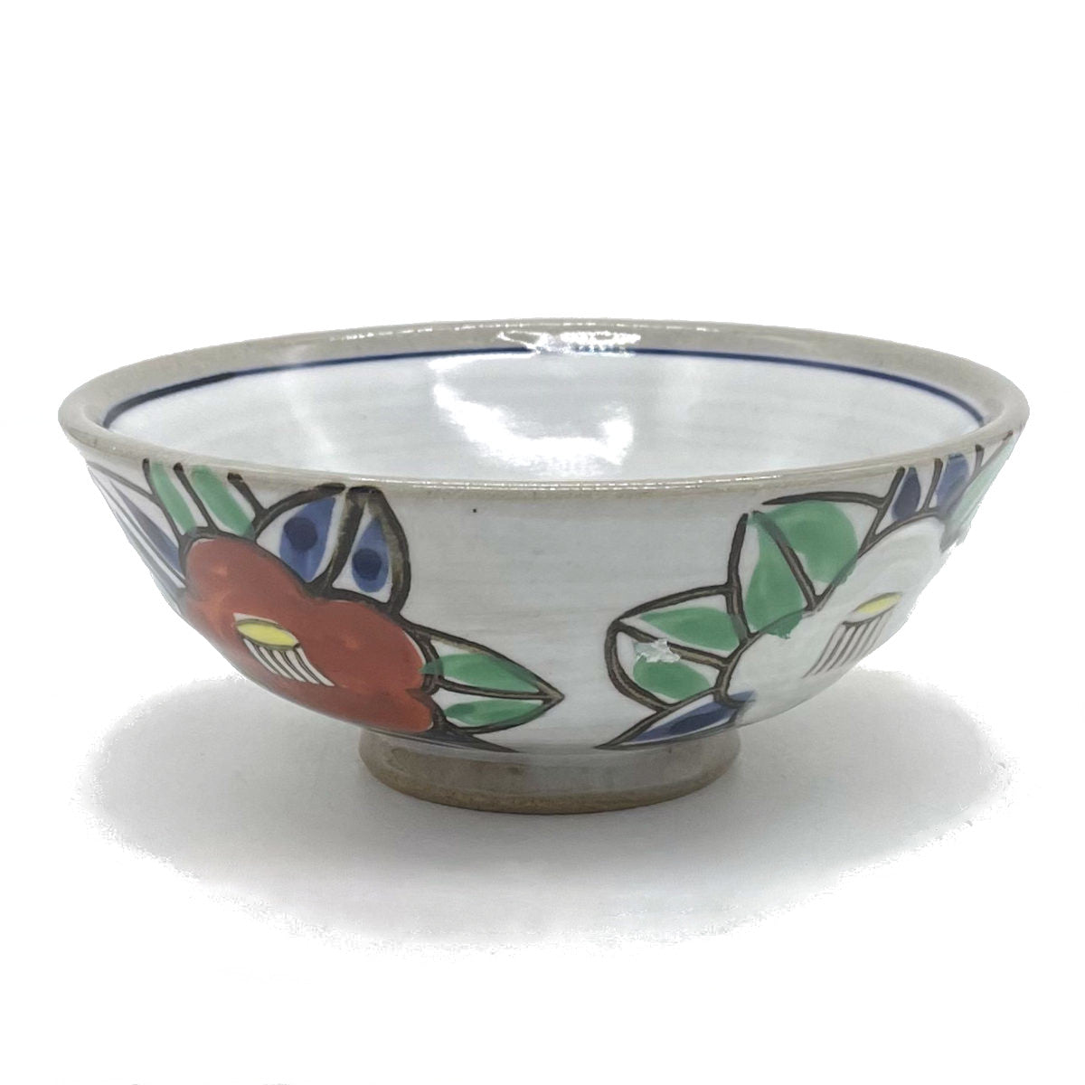 染錦椿 夫婦茶碗(大平・中平)