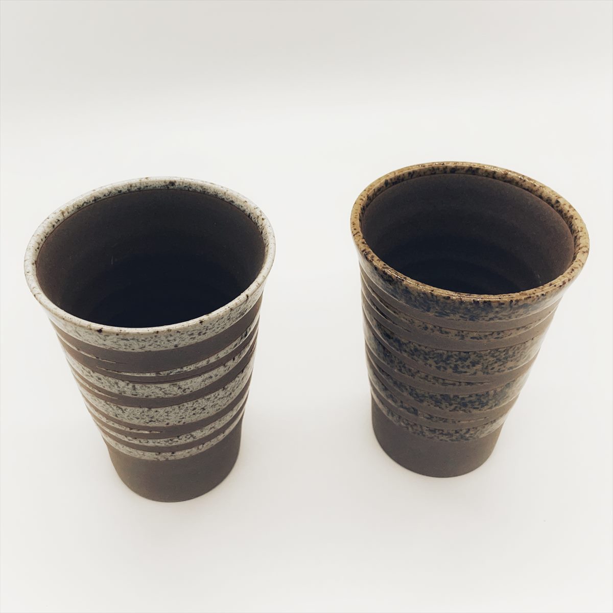 さざ波白&飴色フリーカップペアセット