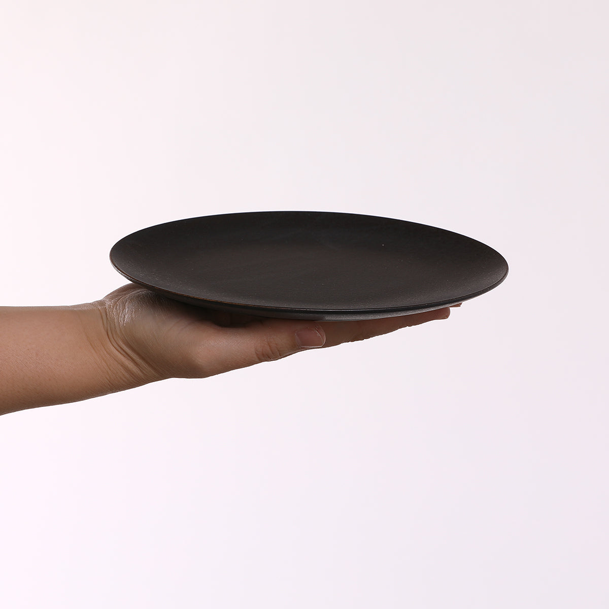 グレージュ黒マット皿大小28cmと18cm