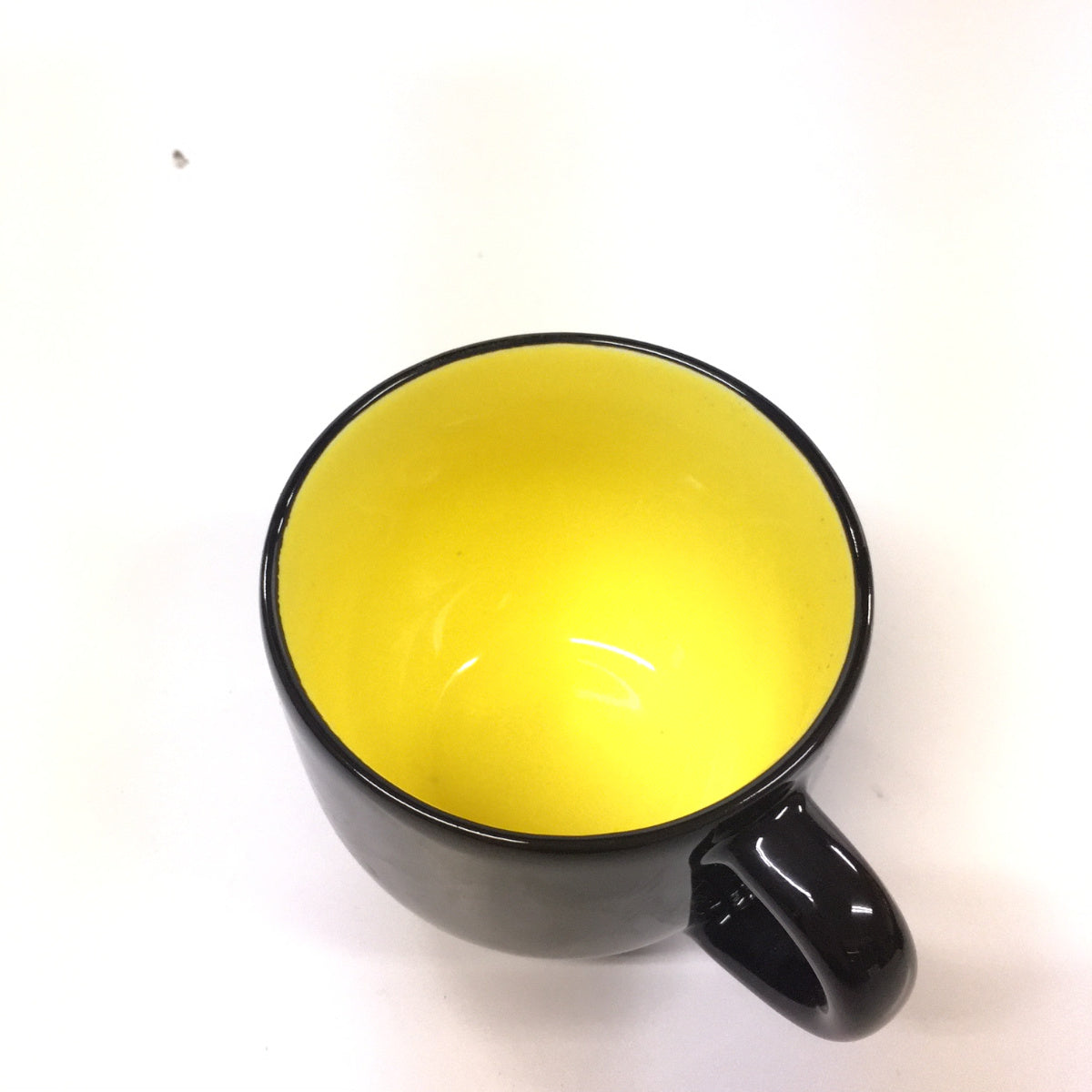 ビタミンカラーの塗分けコーヒーカップ イエローとグリーンのペア