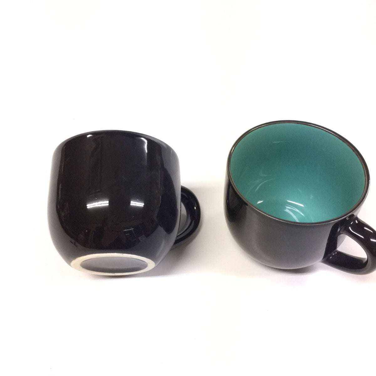 ビタミンカラーの塗分けコーヒーカップ イエローとグリーンのペア