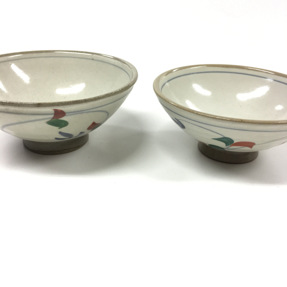 赤絵唐草茶碗大小ペア