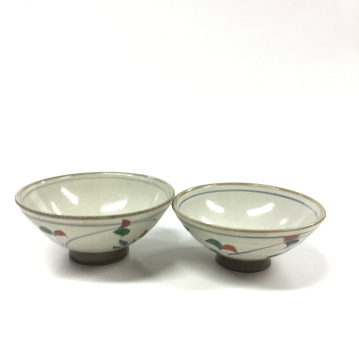 赤絵唐草茶碗大小ペア