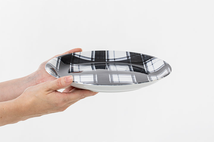 【54%OFF】特価品 NoSide 墨染格子 パスタ皿セット