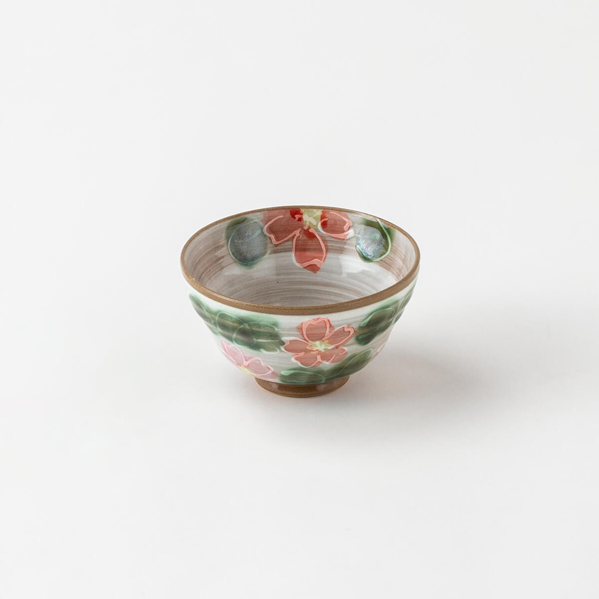 手描き 赤桜 茶碗