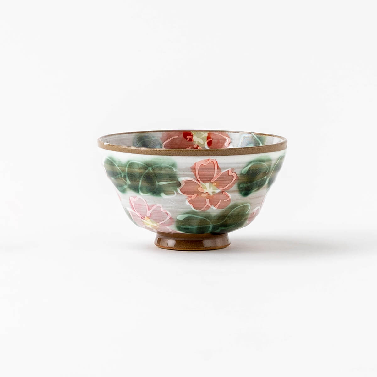 手描き 赤桜 茶碗