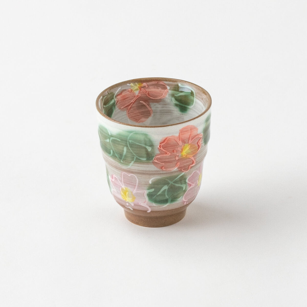 手描き 赤桜 湯呑