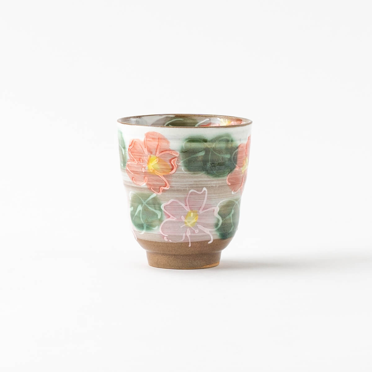 手描き 赤桜 湯呑